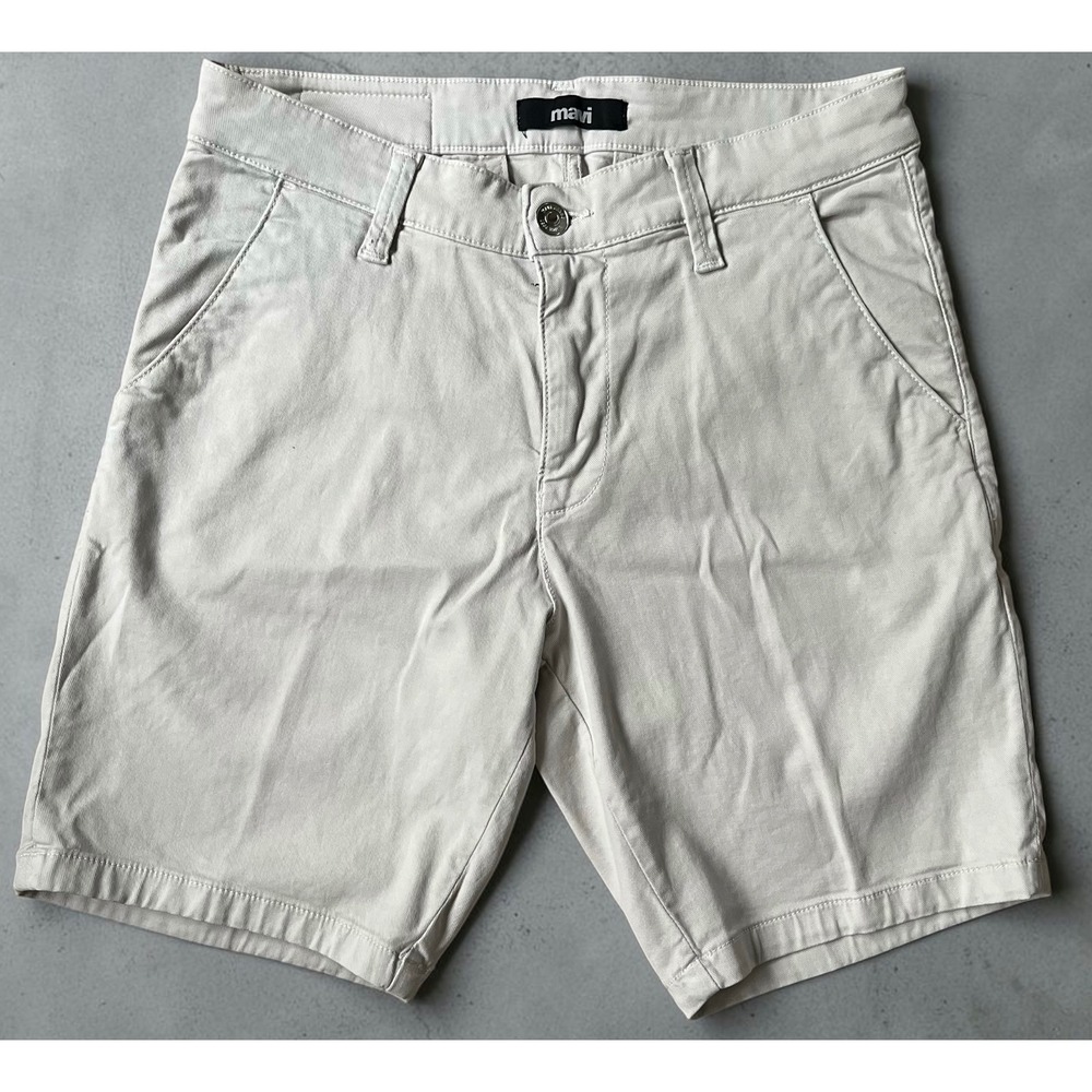 Mavi Mens Chino Shorts Light Gray Stone Twill Flat Front Casual Size 31